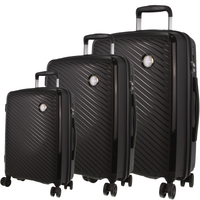 Monaco Hardshell 3-Piece Luggage Bag Set Travel Suitcase - Black