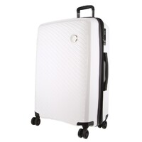 Monaco Checked Luggage Bag Travel Carry On Suitcase 75cm (124L) - White