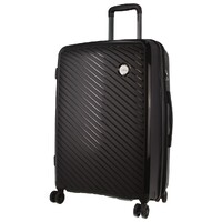 Monaco Checked Luggage Bag Travel Carry On Suitcase 65cm (82.5L) - Black