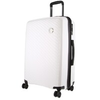 Monaco Checked Luggage Bag Travel Carry On Suitcase 65cm (82.5L) - White