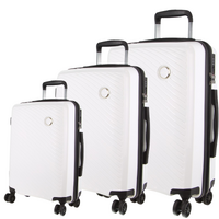 Monaco Hardshell 3-Piece Luggage Bag Set Travel Suitcase - White
