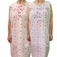 Women's 100% Cotton Sleeveless Nightie Gown Night Dress Pyjamas PJ Pajamas Sleep