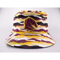 Brisbane Broncos 47 Brand Bucket Hat NRL Rugby - Maroon/Yellow/White 