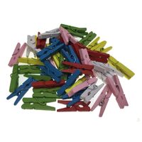 50pcs MINI WOODEN PEGS Natural Craft Baby Shower Clothes Pin Scrapbook 25mm