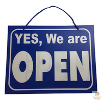 1x OPEN / CLOSED SIGN Plastic Business Shop Window Sign 28cm x 21.5cm 