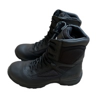 Telas Leather Combat w Side Zip Boots E Tactical Police Military Cadet - Black