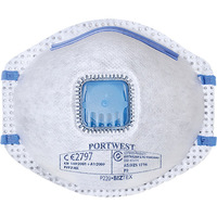 1 Pack of 10 FFP2 Carbon Valved Dust Mist Face Masks Fume Respirator - White