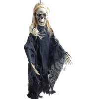 HALLOWEEN Moving Skeleton Skull Creepy Sound Activated Hanging Prop Scary Witch