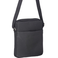 Pierre Cardin Mens Italian Leather iPad Cross Body Bag with Nylon Trim- Black