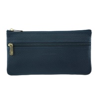 Pierre Cardin Ladies Womens Genuine Soft Leather Italian Wallet - Navy