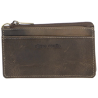 Pierre Cardin Womens Soft Italian Leather Coin Purse Holder Wallet - Mushroom