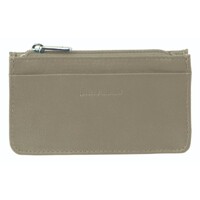 Pierre Cardin Ladies Women Soft Italian Leather Coin Purse Holder Wallet - Taupe