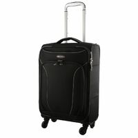 Pierre Cardin 48cm CABIN 4 Wheel Soft Luggage Case/Mobile Office Suitcase - Black