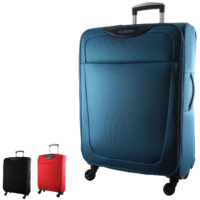 PIERRE CARDIN Cabin Luggage Bag Suitcase Travel Case Lightweight Soft w 4 Wheels