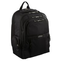 30L Pierre Cardin Large Padded Backpack Bag w Laptop Sleeve Travel Luggage - Black