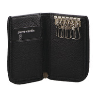 Pierre Cardin Men's Key Credit Card Holder Italian Leather Purse - Black