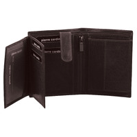 Pierre Cardin Mens Rustic RFID Leather Bi-Fold Wallet Card Holder - Brown