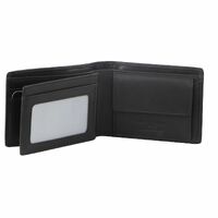 Pierre Cardin Mens Rustic Leather Bi-Fold Wallet RFID Protected - Black