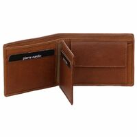 Pierre Cardin Mens Rustic Leather Bi-Fold Wallet RFID Protected - Tan