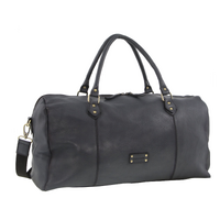 Pierre Cardin Pierre Cardin Smooth Leather Overnight Bag Luggage Weekend Duffle - Black