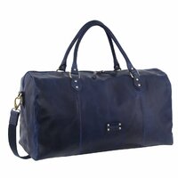 Pierre Cardin Pierre Cardin Smooth Leather Overnight Bag Luggage Weekend Duffle - Midnight
