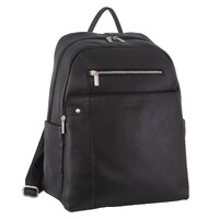 Pierre Cardin Mens Leather Business Backpack - Black
