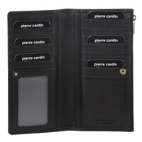 Pierre Cardin Perforated Leather Ladies Handy Travel Wallet - Black