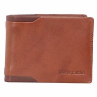Pierre Cardin Mens Leather Mens Bi-Fold Slime Line RFID Wallet - Cognac