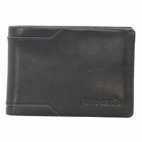 Pierre Cardin Mens Soft Italian Leather Slimline Bi-Fold Wallet - Black