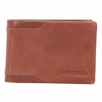 Pierre Cardin Mens Soft Italian Leather Slimline Bi-Fold Wallet - Cognac