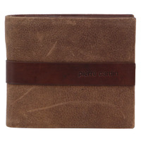 Pierre Cardin Mens Rustic Leather Bi-Fold Business Card Wallet - Brown