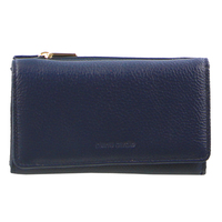 Pierre Cardin Womens Soft Italian Leather RFID Purse Wallet Rustic - Midnight