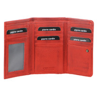 Pierre Cardin Womens Soft Italian Leather RFID Purse Wallet Rustic - Red