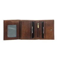Pierre Cardin RFID Mens Wallet Tri-Fold Genuine Italian Leather - Cognac