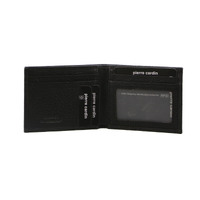 Pierre Cardin Men's Genuine Italian Soft RFID Bifold Slim Wallets - Black