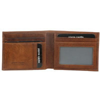 Pierre Cardin Mens Genuine Italian Soft RFID Bifold Slim Wallet - Cognac