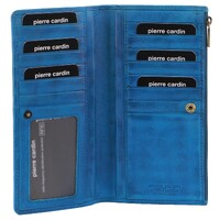 Pierre Cardin Womens Soft Italian Leather RFID Purse Wallet - Aqua Blue