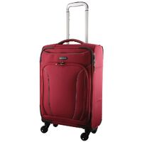 Pierre Cardin 40L Cabin Soft-Shell Suitcase Travel Luggage Bag 4-Wheel Case - Red