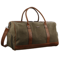 Pierre Cardin Canvas Mens Travel Bag Duffle Weekend Overnight Business Luggage - Brown