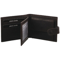 Pierre Cardin Mens Leather Wallet Flap Credit Card Slots RFID Protected - Brown
