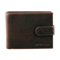 Pierre Cardin Mens Leather Wallet Flap Credit Card Slots RFID - Chestnut