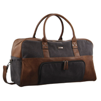 Pierre Cardin Mens Canvas Travel Overnight Bag Business Luggage Duffel Weekend - Black