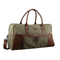 Pierre Cardin Mens Canvas Travel Overnight Bag Business Luggage Duffel Weekend - Brown