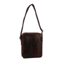Pierre Cardin Rustic Leather Busines Cross Body Bag for iPad Tablet - Tan