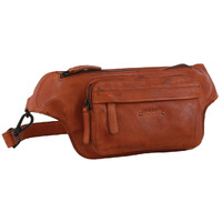 Pierre Cardin Mens Bum Bag Waist Pack Leather Travel Money Phone Pouch - Cognac