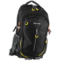 Black Pierre Cardin Backpack Travel Sport Large Laptop Shoulder Bag - Black