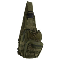 Pierre Cardin Cross Body Tactical Sling Bag Rucksack Army Style in Green