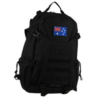 Pierre Cardin Mens Backpack Bag Travel Outdoor w/ Detachable Australia Flag - Black