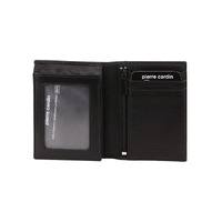 Pierre Cardin Mens Rustic Genuine Leather Wallet RFID in Black