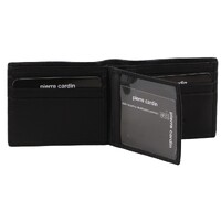 Pierre Cardin Mens Leather Bi-Fold Wallet w/ RFID Protection - Black